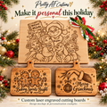 Custom laser-engraved holiday cutting boards by Pretty AF Customs